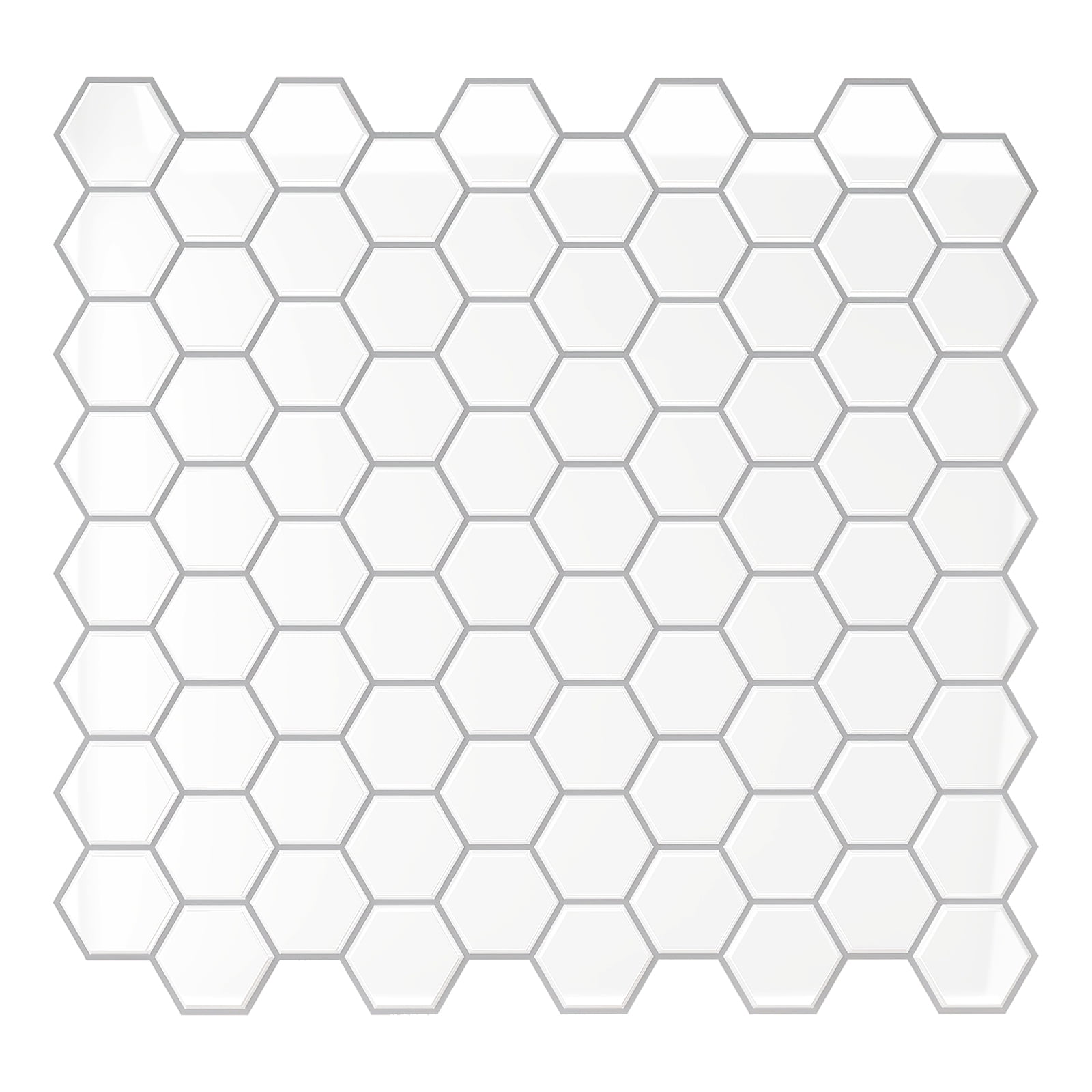 VEELIKE White Hexagon Peel and Stick Backsplash Tiles for Kitchen Waterproof 6 Sheets 12''x12''