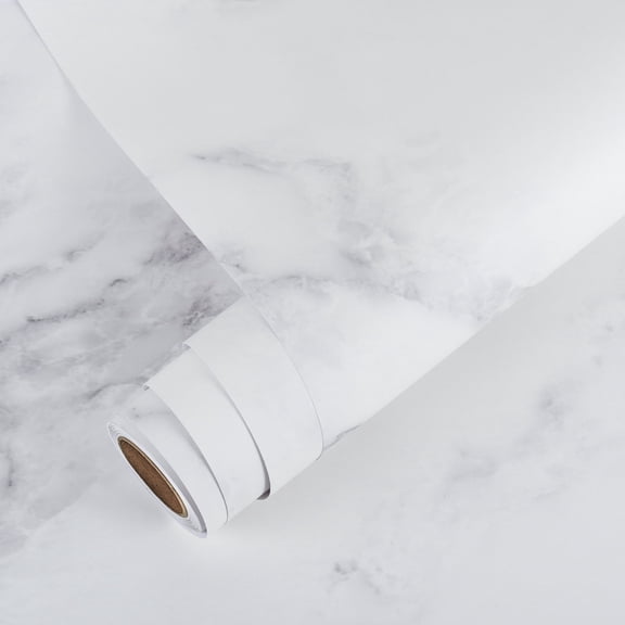 VEELIKE White Marble Contact Paper for Countertops Waterproof Grey Marble Wallpaper Peel and Stick Wallpaper for Kitchen Self Adhesive Paper Removable Wall Paper for Cabinets Walls 15.7"x354"