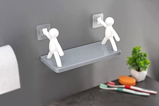 VEEMIZO Self Adhesive Multipurpose Stand Holder Office Shelf Wall ...