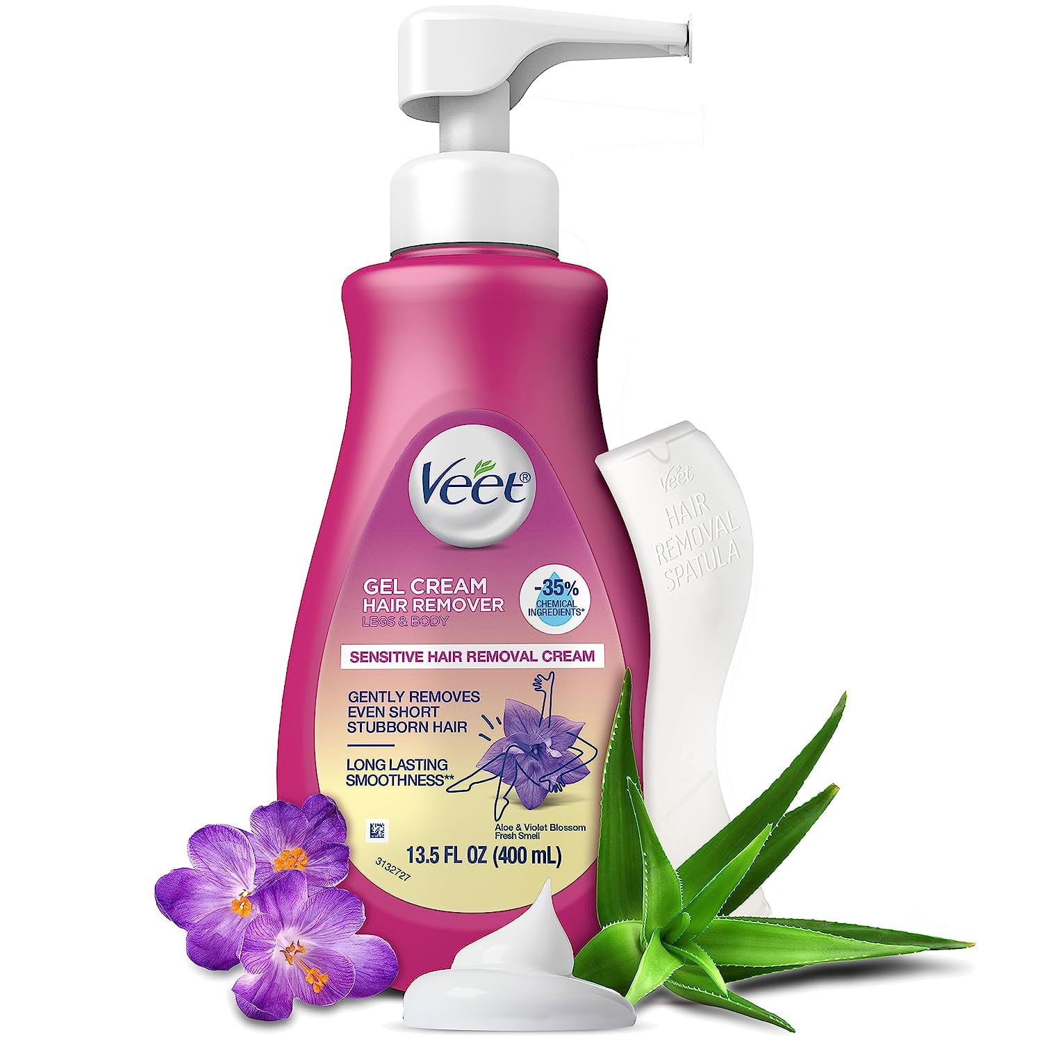 VEET Sensitive Skin Hair Removal Cream For Women Painless Bikini Hair Removal Gel Dermatologically Tested Depilatory Cream For Intimate Areas 13.5