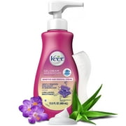 VEET Sensitive Skin Hair Removal Cream For Women, Painless Bikini Hair Removal Gel, Dermatologically Tested Depilatory Cream For Intimate Areas, 13.5 FL OZ Pump Bottle with Tool