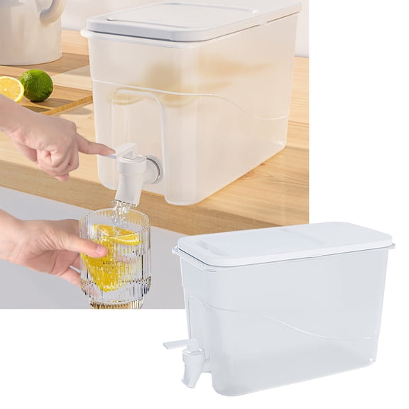VEFSU 0.9 Gallon Cold Drink Dispenser with Spigot, Great for Making Lemonade, Iced Tea, Juice, Punch, Mixed Drinks and More. Odorless Plastic Drink Dispenser for Serving Cold Water
