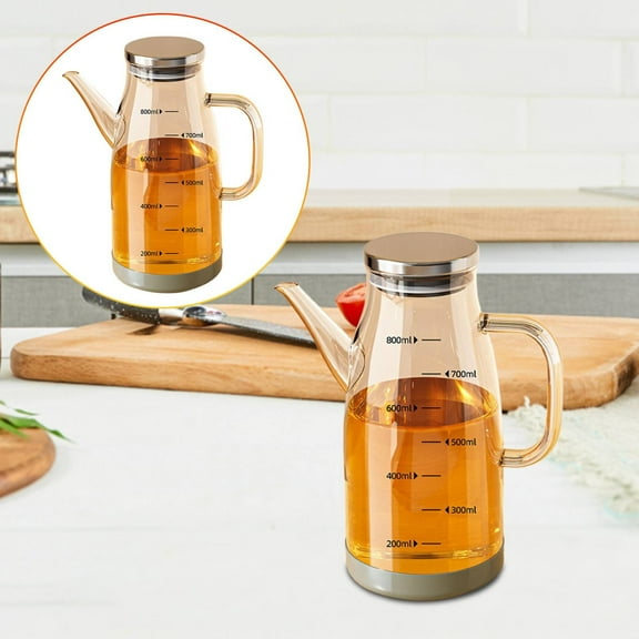 VEFSU 2025 Upgraded 34oz Glass Oil Dispenser – Drip-Free Spout, Food Grade, Ideal for Olive Oil, Vinegar, and Kitchen Convenience