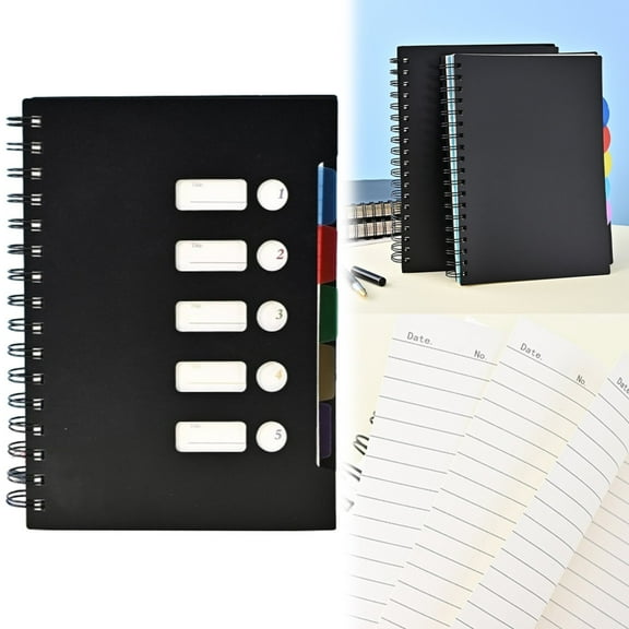 VEFSU 5 Subject Notebook, Spiral Notebook, College Ruled Notebook, A5 Sizes 300 pages/150 sheets 5 Subject Notebook Wide Ruled, Multi Subject Notebook for Home, College, Office, Notebook with Dividers