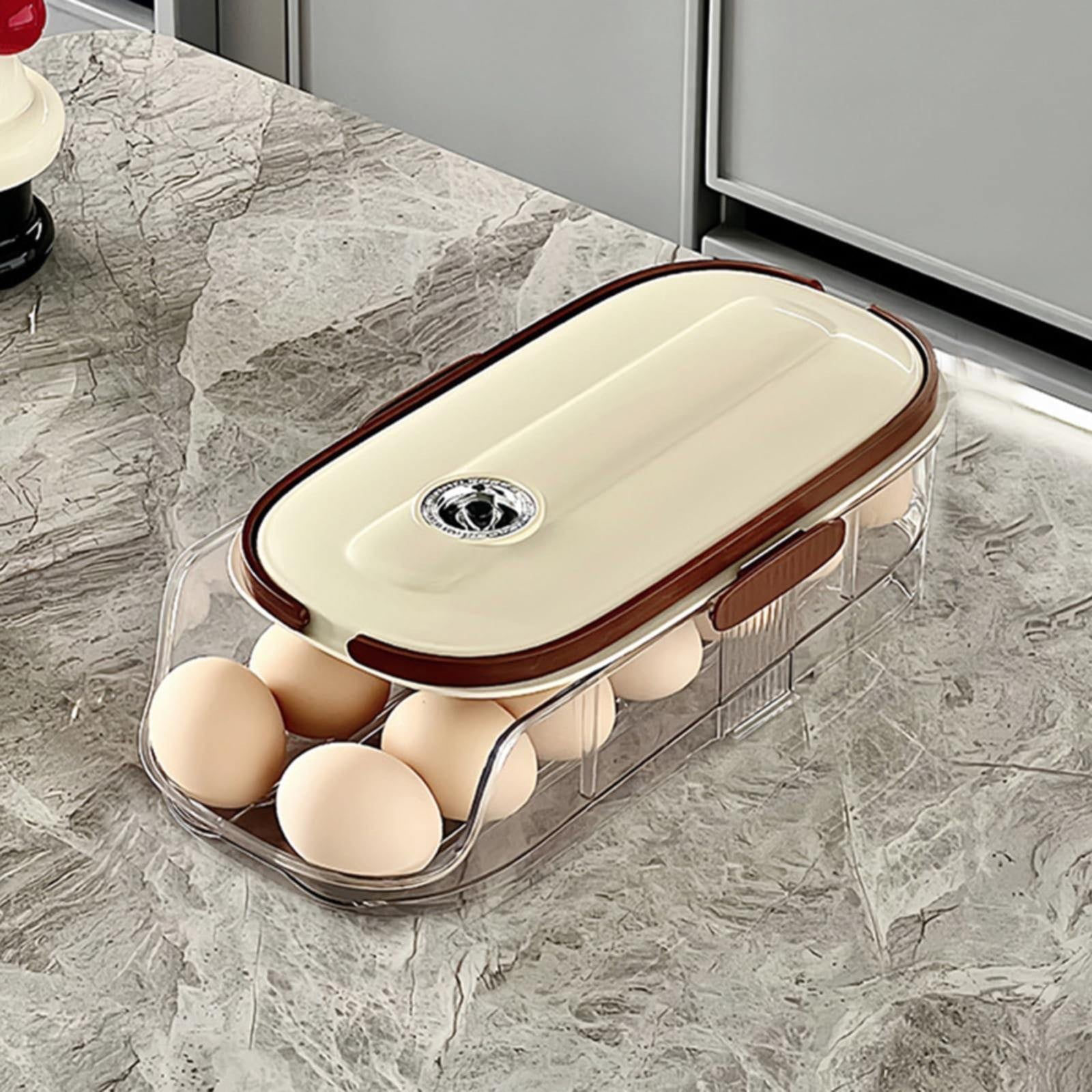 VEFSU Automatic Rolling Egg Dispenser – Stackable Fridge Egg Container for Easy Access and Organization