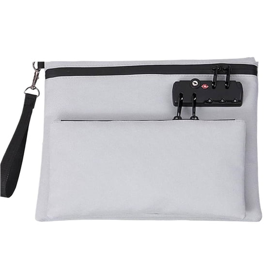 VEFSU Clearance! Lockable Money Bag, Protable Smell Proof Bag, Water-Resistant Combination Locking Pouch w/Tether for Cash, Pool, Beach, Bank, or Travel, 6 Colors in Available
