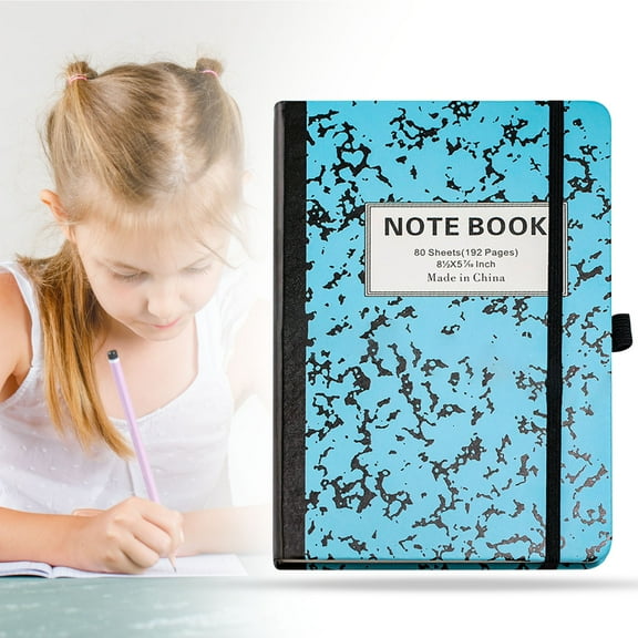 VEFSU Composition Notebooks Wide Ruled Paper, 80 Sheets(192 Pages) Marble Notebooks Wide Ruled with Sturdy Flexible Cover, Colored Marble Composition Notebook for Jounary