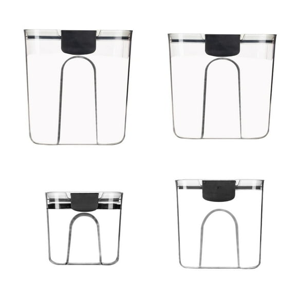 VEFSU Flour And Sugar Storage Containers Set, 4 Pcs Large Airtight Food Canisters with Lids, Transparent Flour Sugar Storage Containers for Kitchen, Pantry, Food Storage Containers with Lids