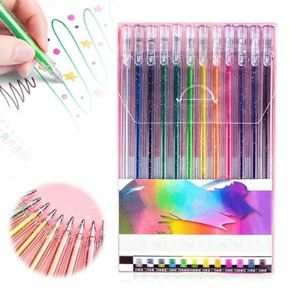 VEFSU Glitter Gel Pens, Colorful Gel Ink Pens 8/12/18 Colors, Colorful Gel Markers for Coloring, Gel Pens Colored, Colorful Gel Pens Drawing Art Supplies, Bible Journaling Pen