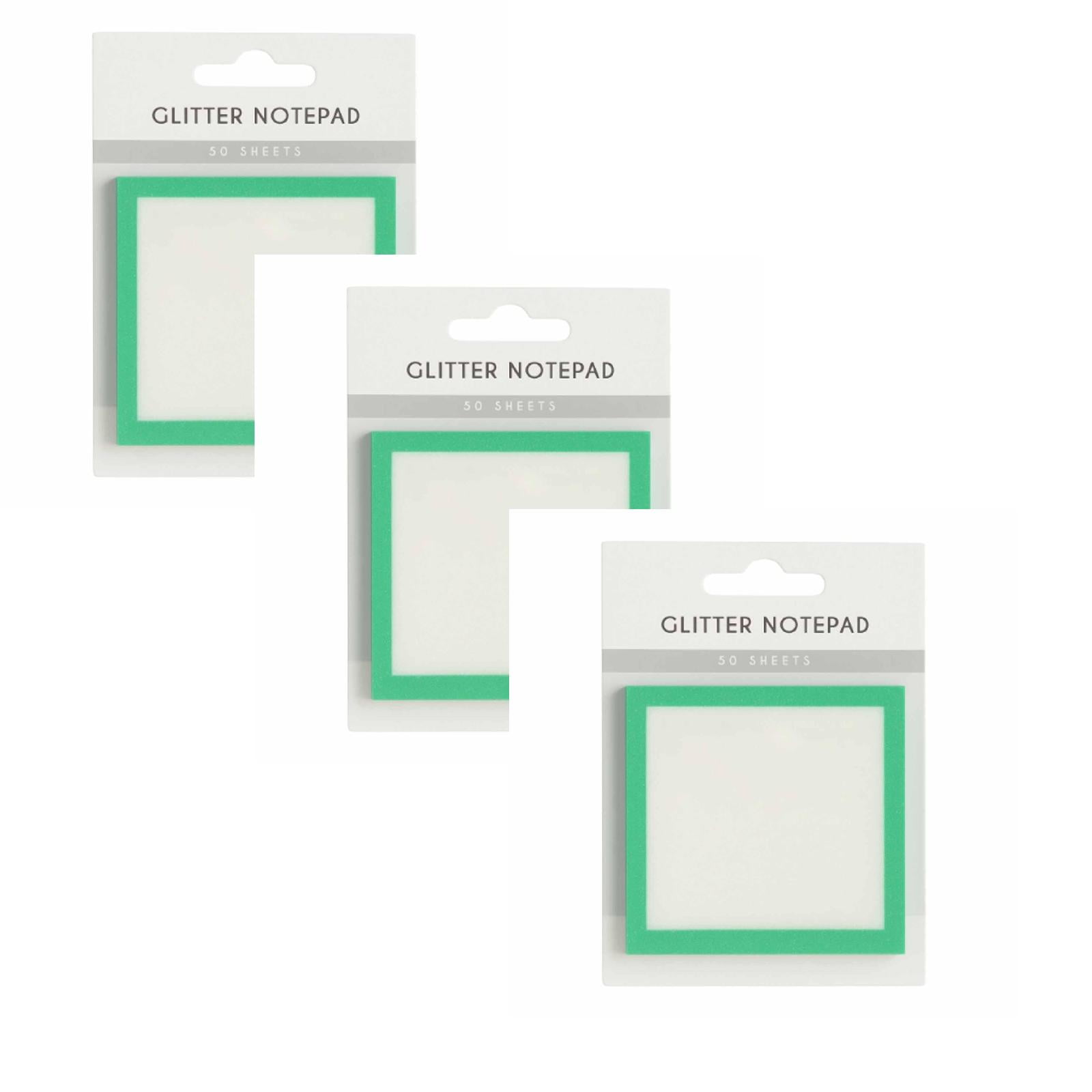 VEFSU Glitter Sticky Notes Clear Notes 3 Pack 3x3 Inch Square Sticky ...