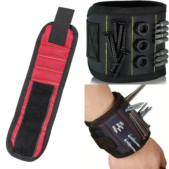 VEFSU Magnetic Wristband Wristband for Tools Magnetic Tool Wristband Wrist Magnet Belt forHolding Screws, Nails, Drill Bits, Perfect Gifts Gadgets for Men, Father/Dad Magnetic Tool for Carpenter