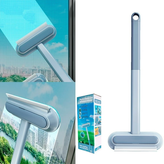 VEFSU Mesh Screen Cleaner 4 in1, Wet and Dry Dual-Use Window Screen Cleaning Brush, Multi Window Cleaner Tools Window Glass Net Cleaner Squeegee, Screen Door Cleaner