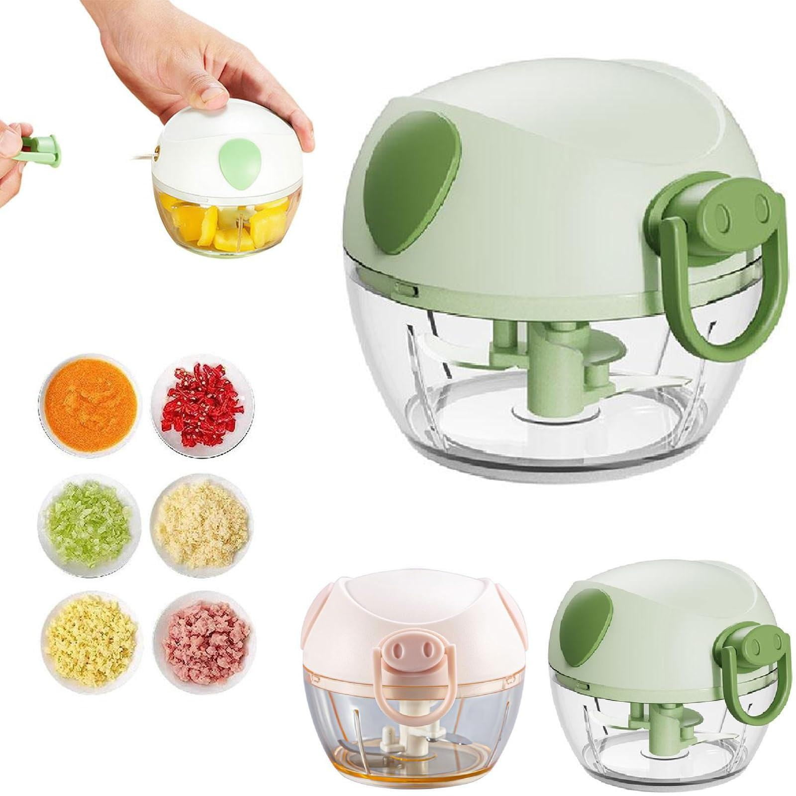 VEFSU Mini Manual Garlic Chopper – Portable Hand-Pull String Mincer ...