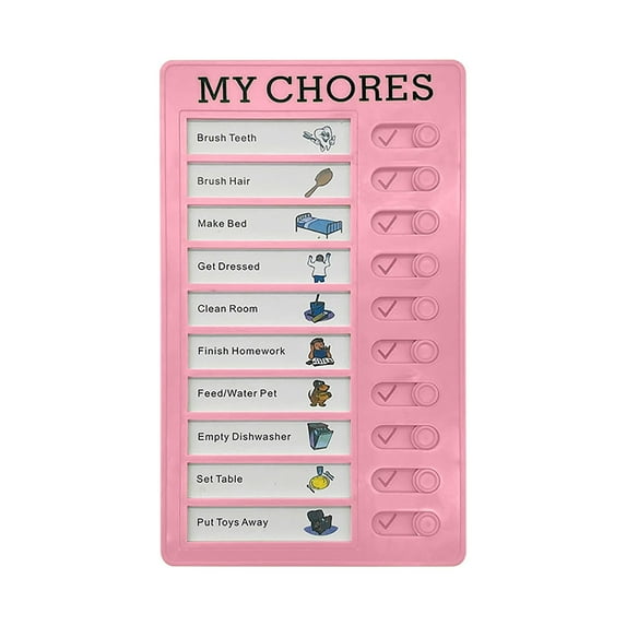 VEFSU My Chores Chart Daily to do List Reusable Planning Board Visual Schedule Checklist Task 4.7" x 7.9" Plastic Planner Reminder for Home