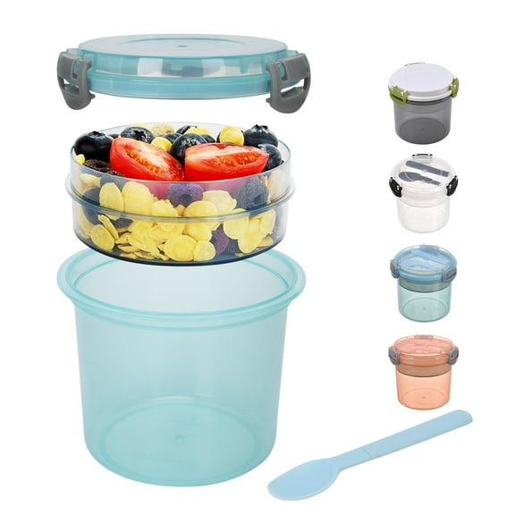 VEFSU Portable Parfait Cups with Lids - Leak-Proof Yogurt Containers for Breakfast on the Go (20oz)