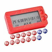 VEFSU Red Lottery Machine, Random Number Generator, Electronic Lottery Number Picker for Bingo Game, 7 Numbers Selector