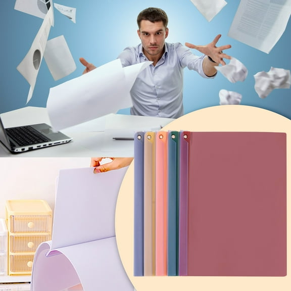 VEFSU Report Covers with Sliding Bar,Plastic Presentation Folders Resume Portfolio Folder with 40 Sheet Capacity,A4 Size Plastic Folders for Documents,Book Report Cover with Sliding Bar