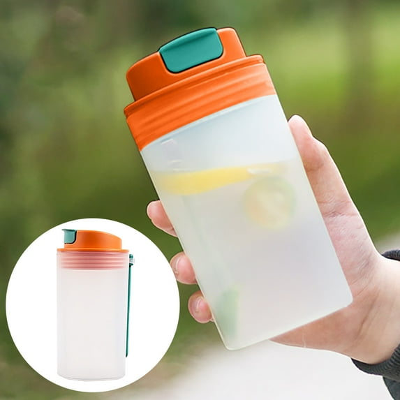 VEFSU Shaker Bottle, Transparant 350ML/12oz Protein Shaker Bottle with Hanging Strap, Shaker Cups for Protein Shakes, Helix Shaker Bottle for Gym, Home, Outdoor Camping, Drink Shaker
