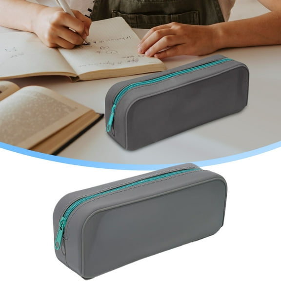 VEFSU Silicone Pencil Case Pencil Pouch, Large Capacity Pure Color Pen Holder, Pencil Pouch Aesthetic for Pen Pencils Markers, Waterproof Stationery Storage Bag with Zipper