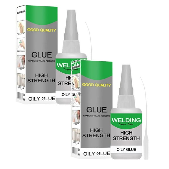 VEFSU Super Glue, 2Pcs Welding High-Strength Oily Glue, Universal Super Glue Gel for Home, Office Daily Use, Wood & Parquet Adhesive, Industrial Glues for Repair 50ml