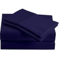 thumbnail image 1 of VEGAS HOTEL COLLECTION - 1 PC Fitted Sheet Only - Fabulous Navy Blue Color 100% Egyptian Cotton 600 Thread Count { Solid : Pattern } Fitted Sheet King Size (15 inch Pocket), 1 of 5