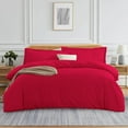 thumbnail image 1 of VEGAS HOTEL COLLECTION Classic Egyptian Cotton 1-Piece Duvet Cover { Zippered Closure } 1000 Thread Count- Fabulous Solid Looking Color Red - Oversized King Size, 1 of 7