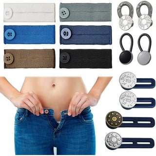 AXEN 6 Pieces Elastic Waist Extenders, Adjustable Wasitband Button Extender  for Pants Jeans Trousers, Pack of 6 with 3 Colors