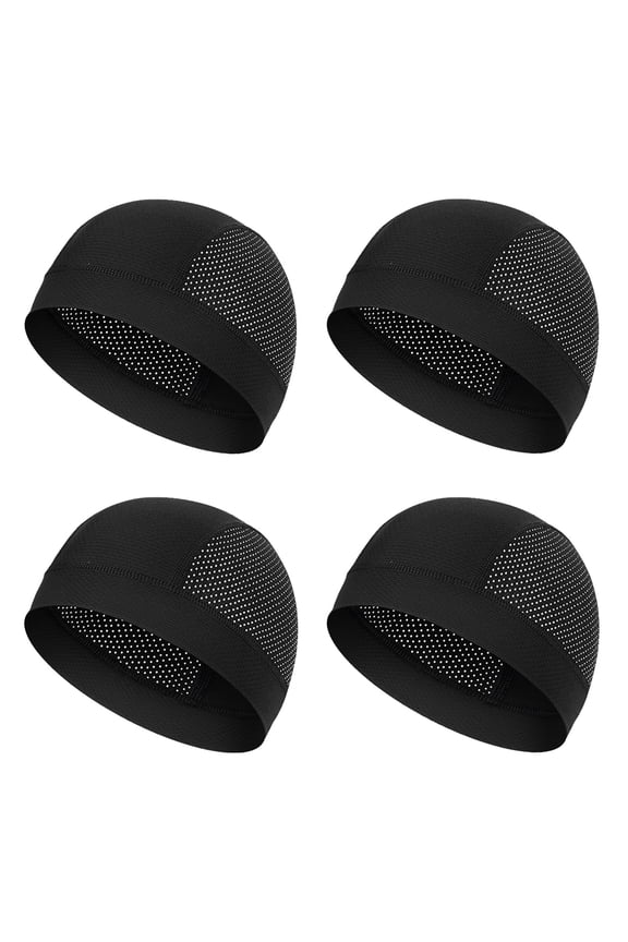 4 Pack Cooling Skull Caps, Breathable Mesh Helmet Liner, Lightweight Quick Dry Sweat Wicking Beanie for Cycling Running Motorcycle