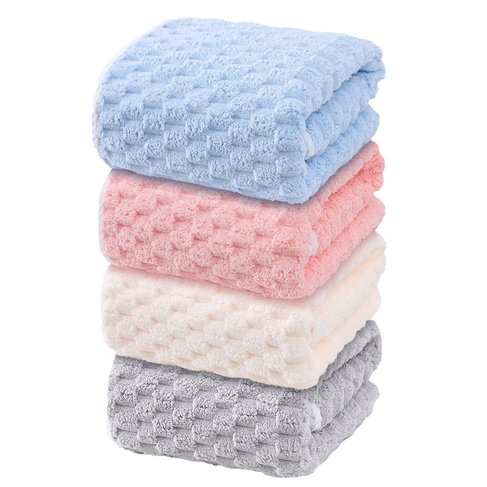 Four available colors of oversized microfiber bath towels