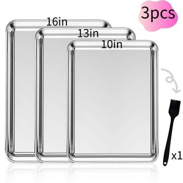 VEGCOO 4-Pack Stainless Steel Baking Sheet Set, 10/13/16 Inch