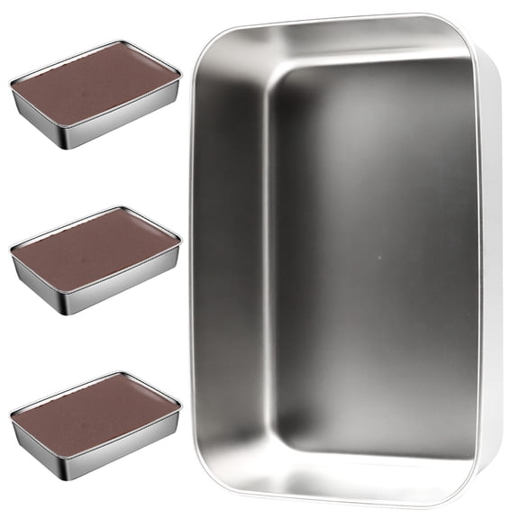 VEGCOO 4-Piece Stainless Steel Loaf Pans Set - 9 x 5 Inch Bread Tins for Baking, Healthy Meatloaf Pans - Heavy Duty, Non-Warp, Rolled Edge Design for Cake, Lasagna, & Toast, Oven & Dishwasher Safe