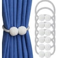 thumbnail image 1 of VEGCOO [6 Pack] Magnetic Curtain Tiebacks Convenient Drape Tie Backs Pearl Decorative Rope Holdback Holder for Small, Thin or Sheer Window Drapries (Gray), 1 of 7
