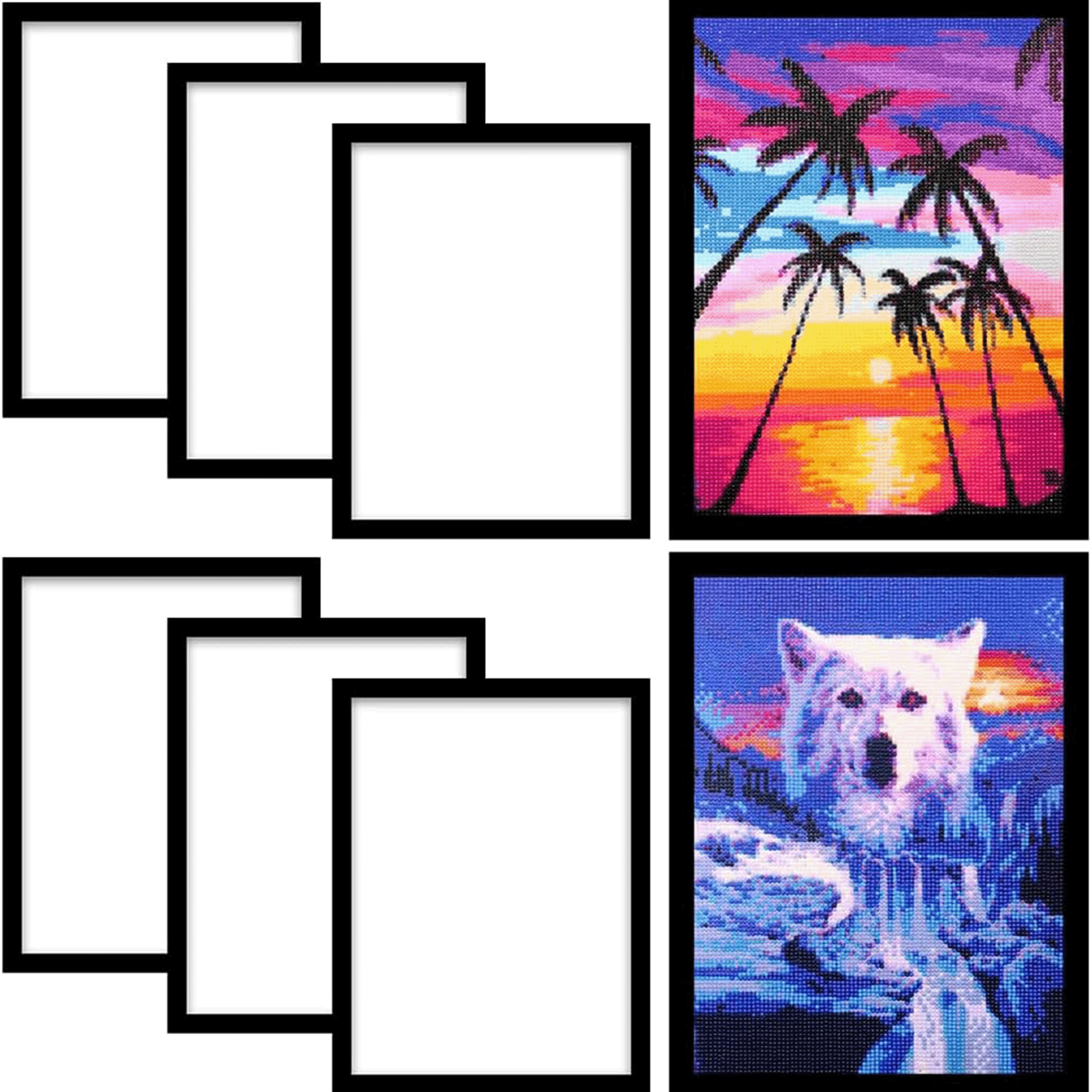 6 Pcs Diamond Art Frames Magnetic Picture Frame 12 x 12 Inch Frames for Dia VEGCOO 6 Pack Magnetic Wall Mounted Set, Suitable for 12x16in, Suitable for  Canvas Diamond Painting Decoration