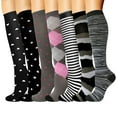 thumbnail image 1 of VEGCOO 7-Pair Socks for Men & Women - Breathable Calf-Length Socks (Sizes 6-10.5) - Running, Gym, Everyday Wear, 1 of 7
