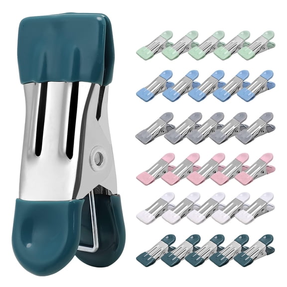 VEGCOO 72-Pack Steel Metal Clothespins, Heavy Duty Rustproof Stainless Steel Clips with Strong Spring, 6 Assorted Pastel Colors, Windproof for Indoor/Outdoor Laundry & Home Organization