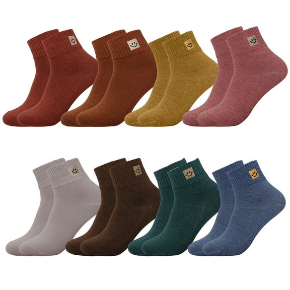 VEGCOO 8 Pairs Ankle Socks for Girl, Crew Athletic Soft Breathable Cute Socks