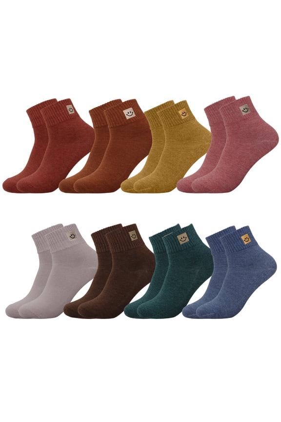 8 Pairs Ankle Socks for Girl, Crew Athletic Soft Breathable Cute Socks
