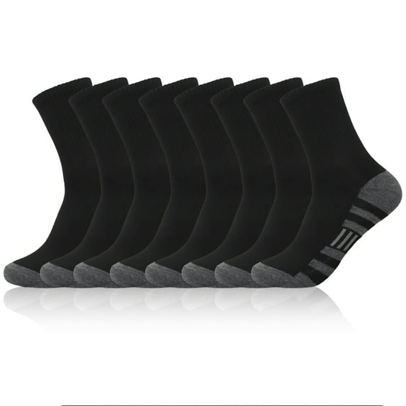 VEGCOO 8 Pairs Men's Ankle Athletic Socks, Cushioned Breathable Socks