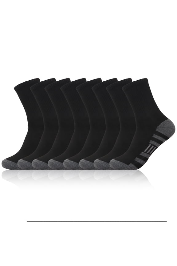 8 Pairs Men's Ankle Athletic Socks, Cushioned Breathable Socks