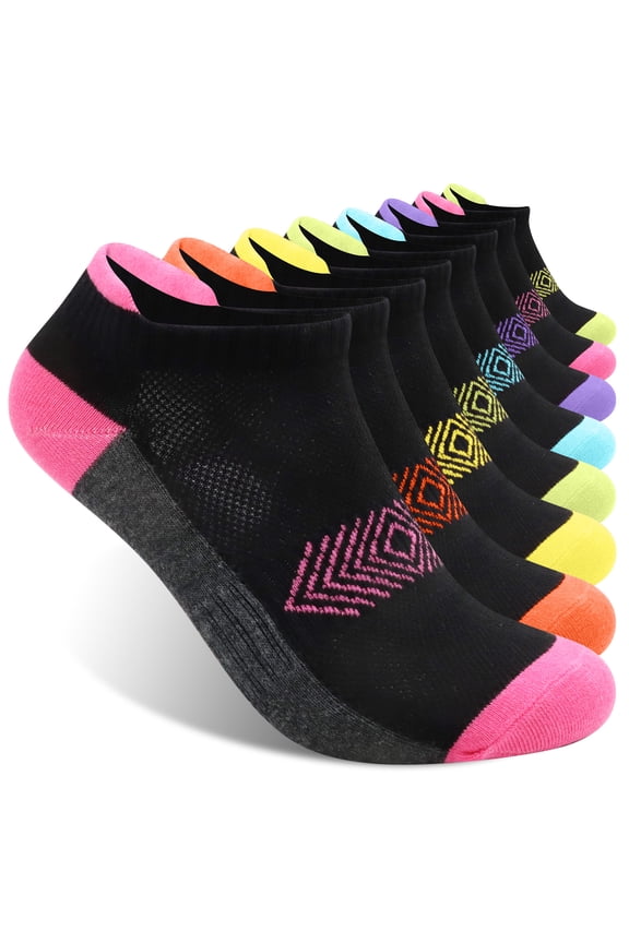 Ankle Hiking Socks, 8 Pairs Athletic Cushion Breathable No Show Socks for Walking Running