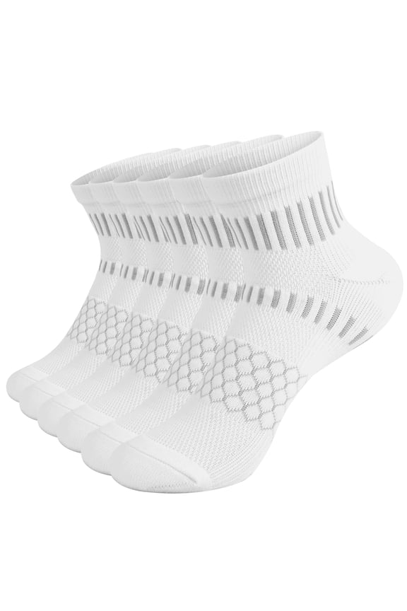 Athletic Ankle Socks, 6 Pairs Thick Cushioned Running Sports Socks for Men Women