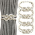 thumbnail image 1 of VEGCOO Decorative Weave White & Gold Curtain Tiebacks (4 Count), 1 of 6
