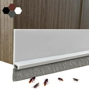 VEGCOO Self-Adhesive Door Sweep - 39 Weather Stripping for Draft, Dust & Noise Protection (White)