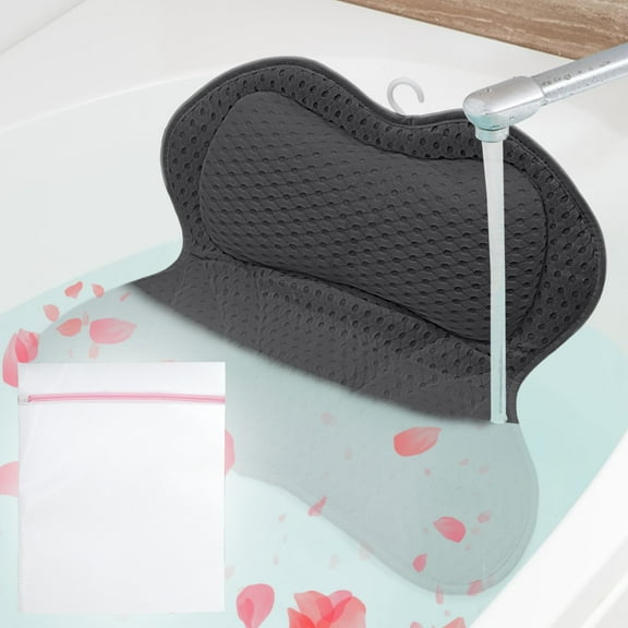 VEGCOO Ergonomic Luxury Bathtub Pillow with Head, Neck, Shoulder and Back Support, 4D Bathtub Pillow with 6 Strong Suction Cups and Laundry Bag, Suitable for All Bathtubs, Suitable for Men and Women