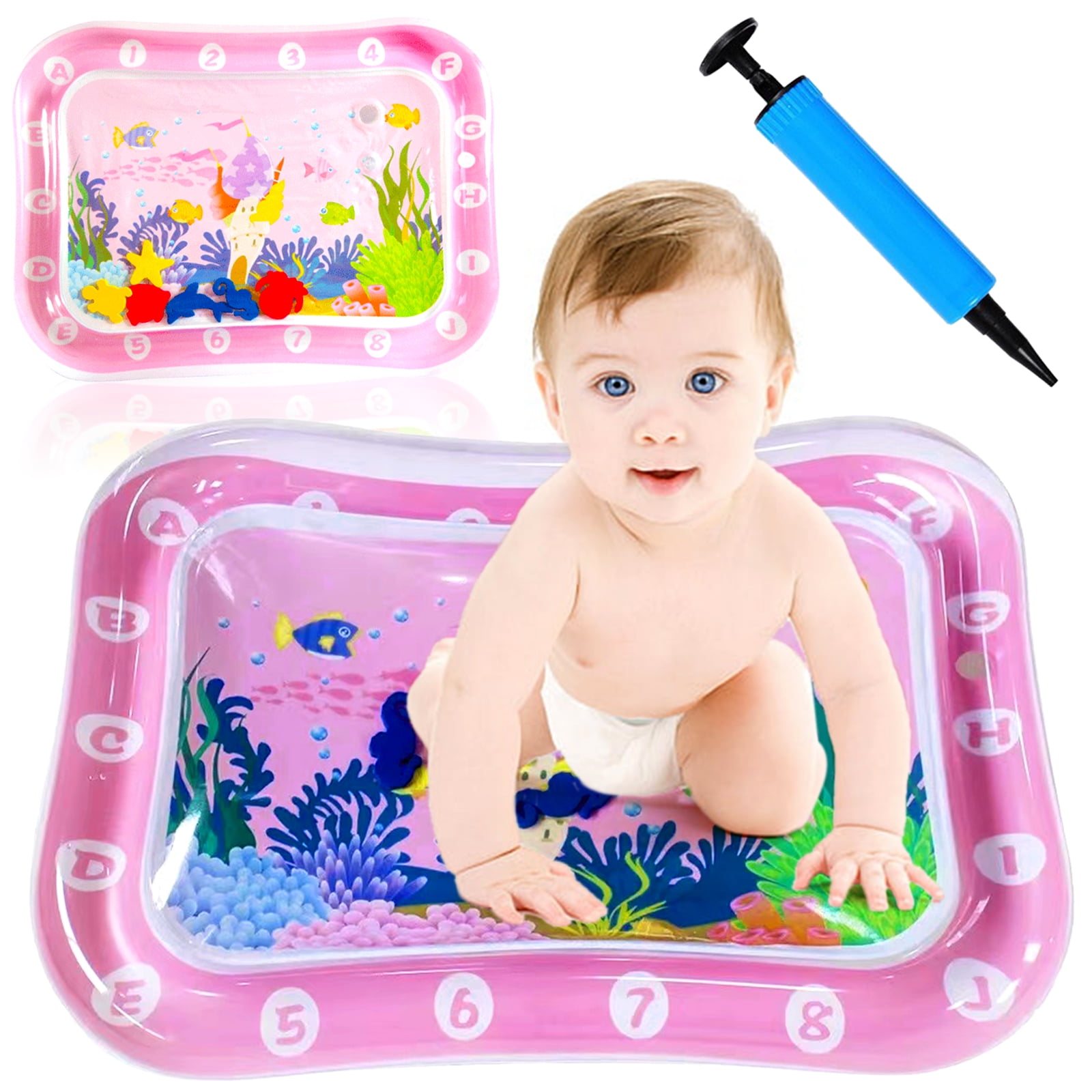 VEGCOO Inflatable Baby Water Mat, Newborn Play & Crawling Toy, (324