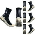 thumbnail image 1 of VEGCOO Men’s Grip Socks, 4 Pairs Anti slip Soccer Socks, Grip Basketball Yoga Football Socks(Black), 1 of 7