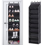 VEGCOO Over The Door Shoe Rack for Door Fit 20 Pairs Sneakers Large Hanging Shoe Organizer for Closet Storage Boots, Black