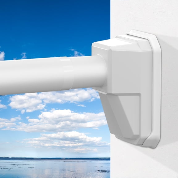 VEGCOO Tension Curtain Rod, 29-88in Extra Long, No Drilling for Window/Bathroom/Patio, Telescopic, 1.26in Dia, White