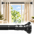 thumbnail image 1 of VEGCOO Tension Curtain Rod 45-157 Inches, Adjustable 32 mm Heavy Duty Steel No Drill Shower Curtain Rod, Twist Lock, Black, 1 of 9