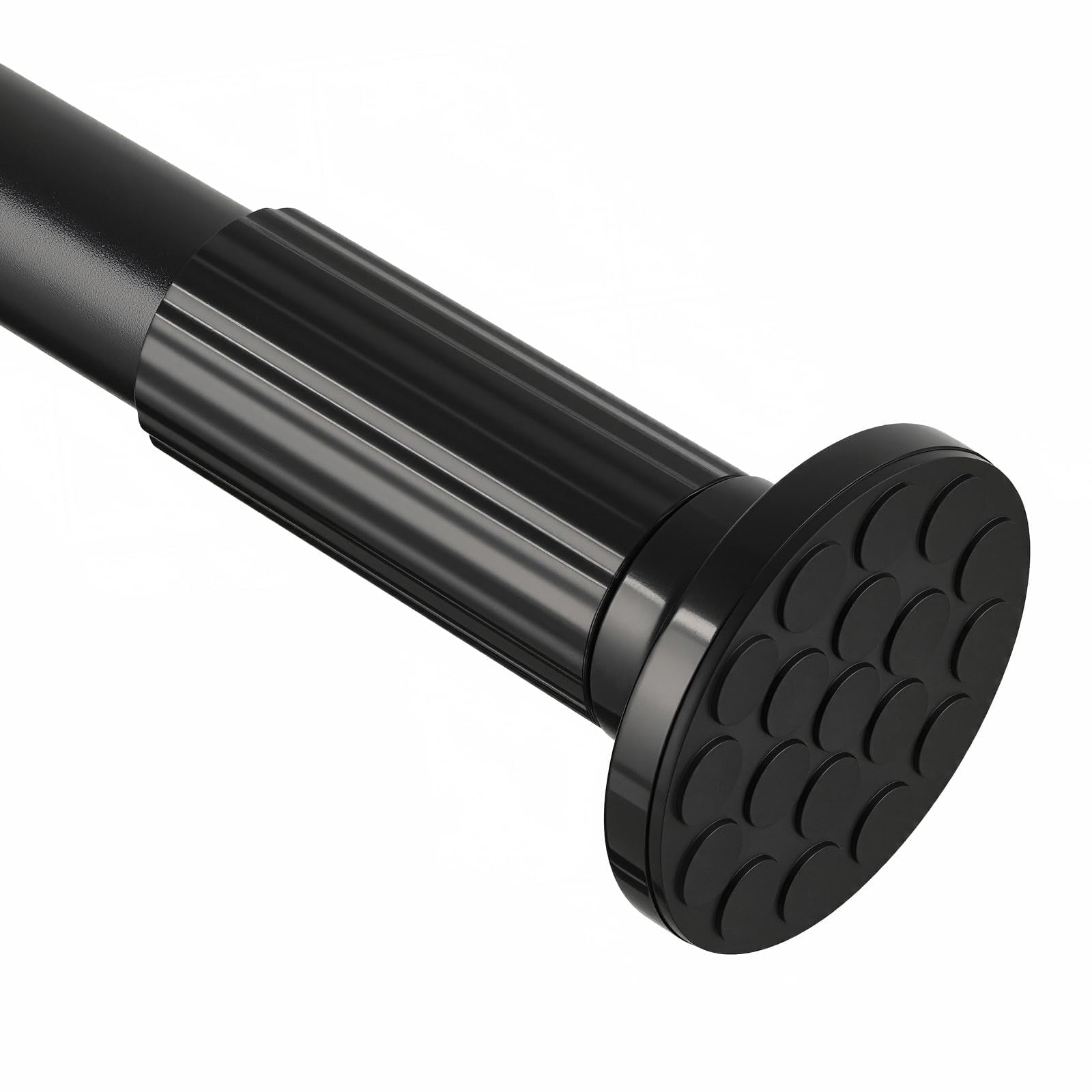VEGCOO Tension Curtain Rod 51-168 In (4.25-14 Ft), Extra Long Outdoor Curtain Rod No Drilling for Patio Window, Adjustable Shower Curtain Rod for Bathroom, Tension Rod Diameter 1.26In ,Black